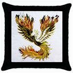 Phoenix-bird-fire-bright-red-swing Throw Pillow Case (Black) Front