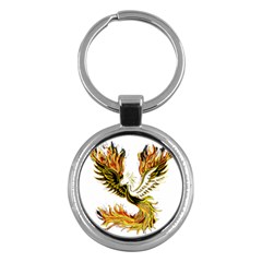 Phoenix-bird-fire-bright-red-swing Key Chain (round)