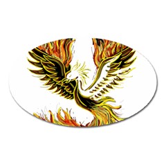 Phoenix-bird-fire-bright-red-swing Oval Magnet