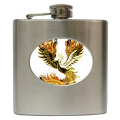 Phoenix-bird-fire-bright-red-swing Hip Flask (6 Oz)