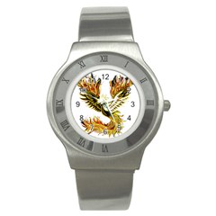 Phoenix-bird-fire-bright-red-swing Stainless Steel Watch