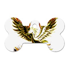 Phoenix-bird-fire-bright-red-swing Dog Tag Bone (Two Sides)