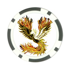 Phoenix-bird-fire-bright-red-swing Poker Chip Card Guard