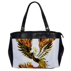 Phoenix-bird-fire-bright-red-swing Oversize Office Handbag by Jancukart