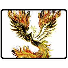 Phoenix-bird-fire-bright-red-swing Fleece Blanket (Large) 