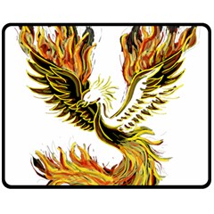 Phoenix-bird-fire-bright-red-swing Fleece Blanket (medium) 