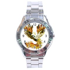 Phoenix-bird-fire-bright-red-swing Stainless Steel Analogue Watch