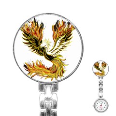 Phoenix-bird-fire-bright-red-swing Stainless Steel Nurses Watch