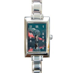 Astronaut-moon-space-nasa-planet Rectangle Italian Charm Watch