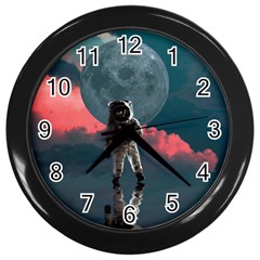 Astronaut-moon-space-nasa-planet Wall Clock (black)