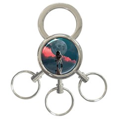 Astronaut-moon-space-nasa-planet 3-ring Key Chain