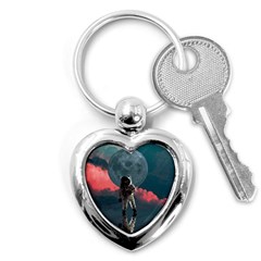 Astronaut-moon-space-nasa-planet Key Chain (heart) by Jancukart