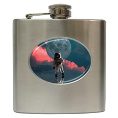 Astronaut-moon-space-nasa-planet Hip Flask (6 Oz) by Jancukart