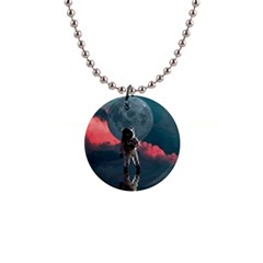 Astronaut-moon-space-nasa-planet 1  Button Necklace