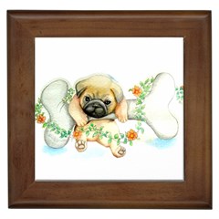 Pug-watercolor-cute-animal-dog Framed Tile by Jancukart