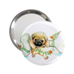 Pug-watercolor-cute-animal-dog 2 25  Handbag Mirrors