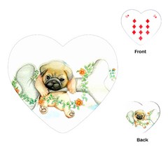 Pug-watercolor-cute-animal-dog Playing Cards Single Design (heart) by Jancukart