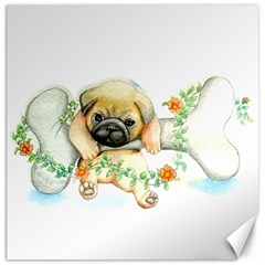 Pug-watercolor-cute-animal-dog Canvas 16  X 16 