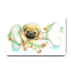 Pug-watercolor-cute-animal-dog Small Doormat 