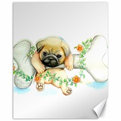 Pug-watercolor-cute-animal-dog Canvas 11  X 14 