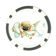 Pug-watercolor-cute-animal-dog Poker Chip Card Guard (10 Pack)