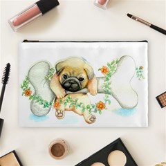 Pug-watercolor-cute-animal-dog Cosmetic Bag (large)