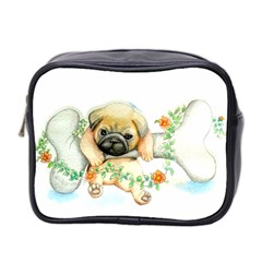 Pug-watercolor-cute-animal-dog Mini Toiletries Bag (two Sides)