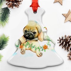 Pug-watercolor-cute-animal-dog Christmas Tree Ornament (two Sides) by Jancukart