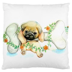 Pug-watercolor-cute-animal-dog Large Cushion Case (one Side)