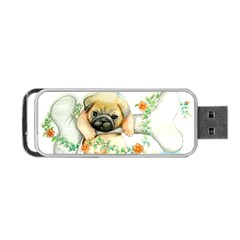 Pug-watercolor-cute-animal-dog Portable Usb Flash (two Sides)