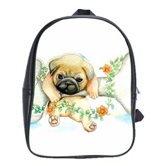 Pug-watercolor-cute-animal-dog School Bag (xl) by Jancukart