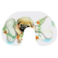 Pug-watercolor-cute-animal-dog Travel Neck Pillow