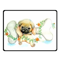 Pug-watercolor-cute-animal-dog Double Sided Fleece Blanket (small) 