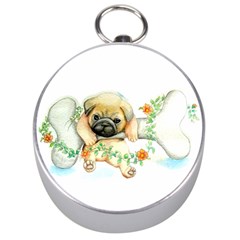 Pug-watercolor-cute-animal-dog Silver Compasses by Jancukart