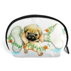 Pug-watercolor-cute-animal-dog Accessory Pouch (large)