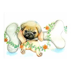 Pug-watercolor-cute-animal-dog Double Sided Flano Blanket (mini) 