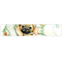 Pug-watercolor-cute-animal-dog Large Flano Scarf  by Jancukart