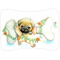 Pug-watercolor-cute-animal-dog Velour Seat Head Rest Cushion by Jancukart