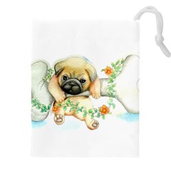 Pug-watercolor-cute-animal-dog Drawstring Pouch (5xl)