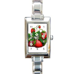 Strawberries-fruits-fruit-red Rectangle Italian Charm Watch