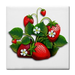 Strawberries-fruits-fruit-red Tile Coaster