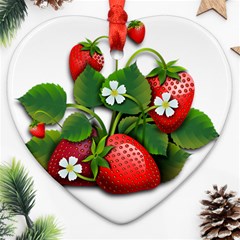 Strawberries-fruits-fruit-red Ornament (heart)