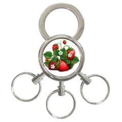 Strawberries-fruits-fruit-red 3-ring Key Chain by Jancukart