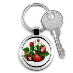 Strawberries-fruits-fruit-red Key Chain (round)