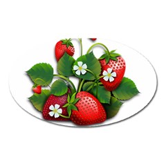 Strawberries-fruits-fruit-red Oval Magnet by Jancukart