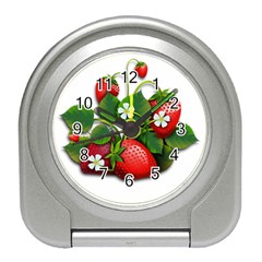 Strawberries-fruits-fruit-red Travel Alarm Clock by Jancukart