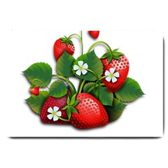 Strawberries-fruits-fruit-red Large Doormat  by Jancukart