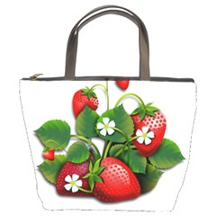 Strawberries-fruits-fruit-red Bucket Bag by Jancukart