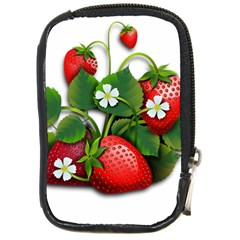 Strawberries-fruits-fruit-red Compact Camera Leather Case by Jancukart