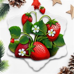 Strawberries-fruits-fruit-red Snowflake Ornament (two Sides)